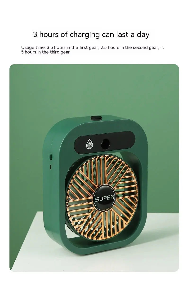 Air Conditioning Fan Desk Misting Fan Air Cooler Cooling USB Rechargeable Humidifier Portable Spray Fan With 3 Wind Speeds Mist Fan For Home - Irfan khan collection