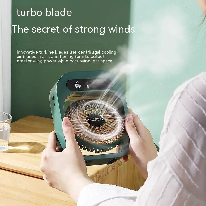 Air Conditioning Fan Desk Misting Fan Air Cooler Cooling USB Rechargeable Humidifier Portable Spray Fan With 3 Wind Speeds Mist Fan For Home - Irfan khan collection