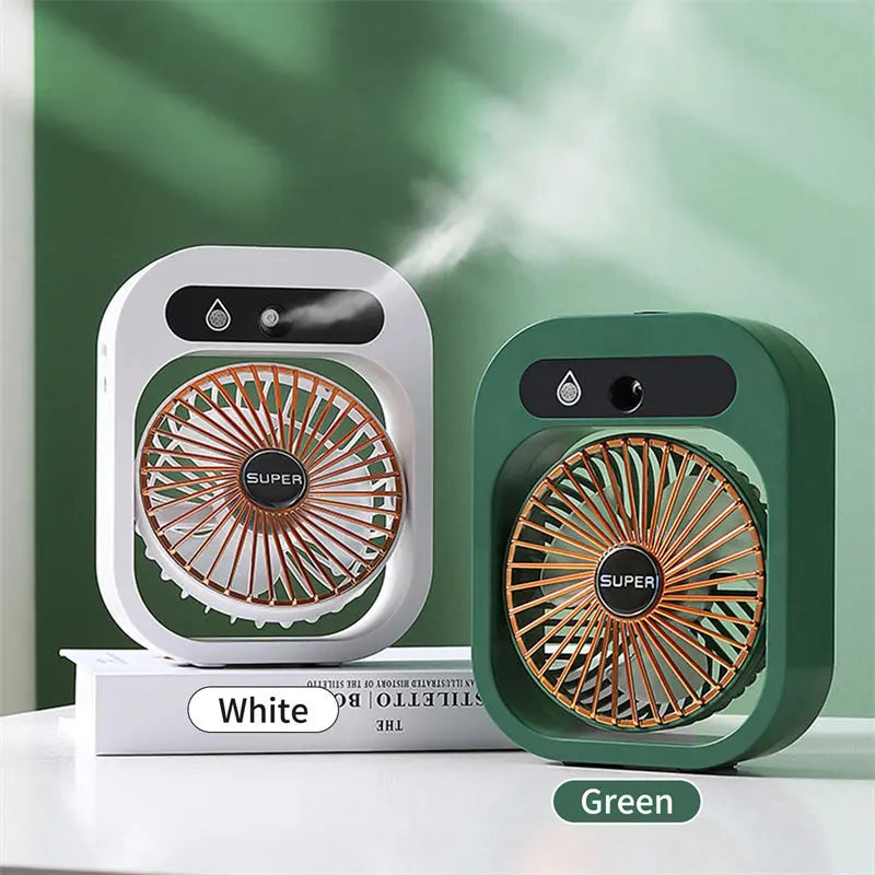 Air Conditioning Fan Desk Misting Fan Air Cooler Cooling USB Rechargeable Humidifier Portable Spray Fan With 3 Wind Speeds Mist Fan For Home - Irfan khan collection