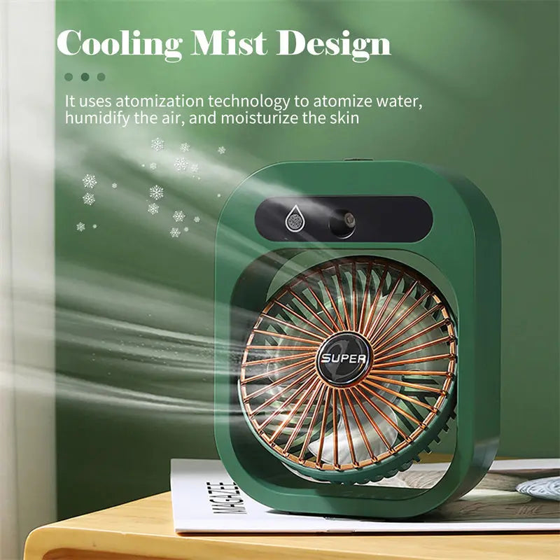 Air Conditioning Fan Desk Misting Fan Air Cooler Cooling USB Rechargeable Humidifier Portable Spray Fan With 3 Wind Speeds Mist Fan For Home - Irfan khan collection