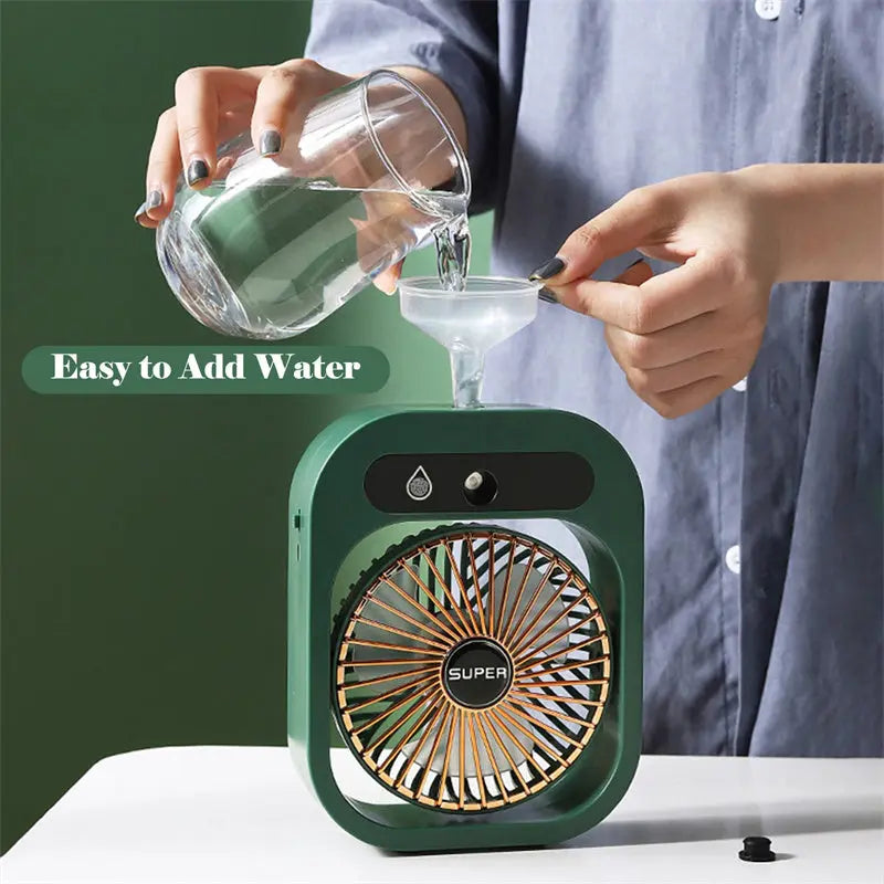 Air Conditioning Fan Desk Misting Fan Air Cooler Cooling USB Rechargeable Humidifier Portable Spray Fan With 3 Wind Speeds Mist Fan For Home - Irfan khan collection