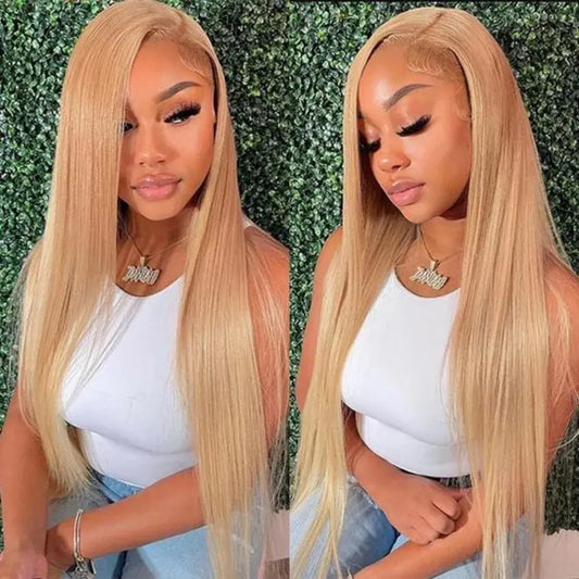 27 Honey Blonde Wig Human Hair 13x6 Hd Lace Frontal Wig 200 Density 13x4 Hd Transparent Preplucked Straight Human Hair Wigs - Irfan khan collection