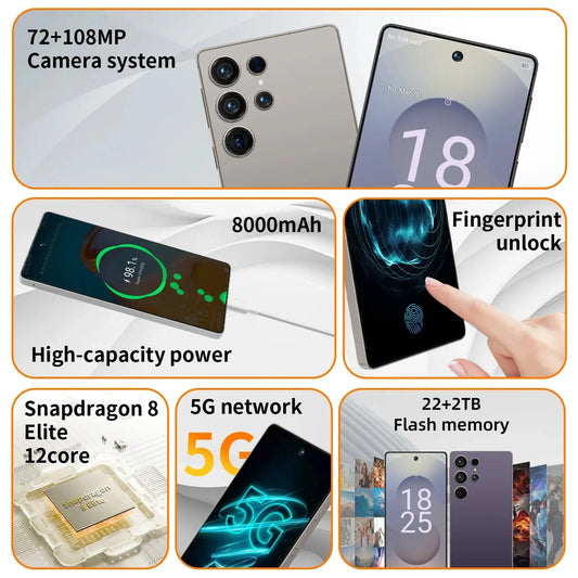 2025 High Quality For S26 Ultra 7.3 Inch LCD Smartphone Display Touch Screen Moblie Phones AMOLED Display Panel Dynamic - Irfan khan collection