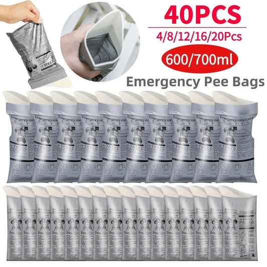 4-40Pcs Mini Mobile Toilet Disposable Outdoor Urine Bags Portable for Men Women Children 600ml Emergency Travel Vomiting Bags - Irfan khan collection